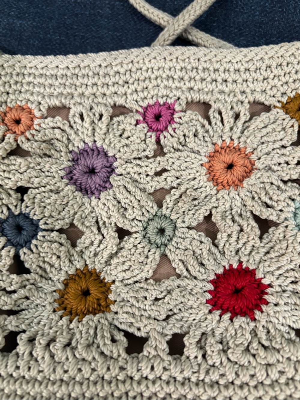 The Sak Cream Crochet Floral Crossbody Bag with Multicolor Accents - Picture 3 of 3
